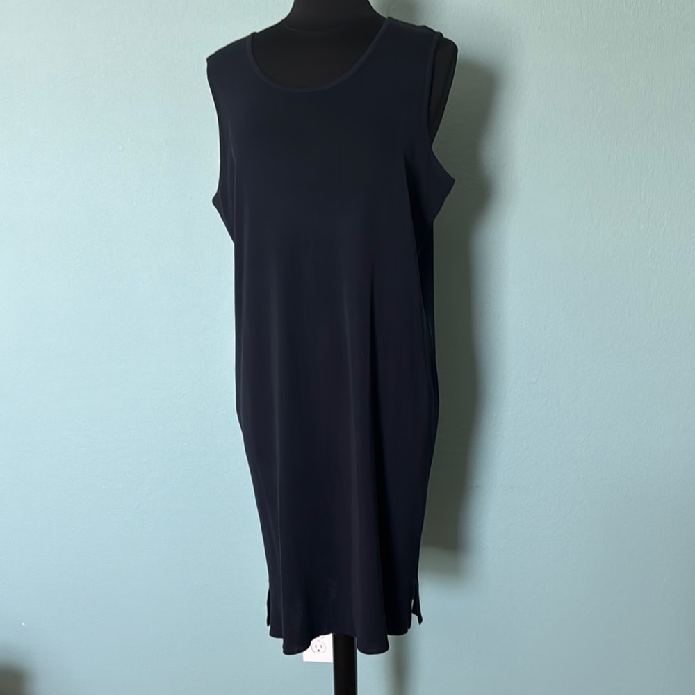 Ming Wang navy Sleeveless Sheath Dress